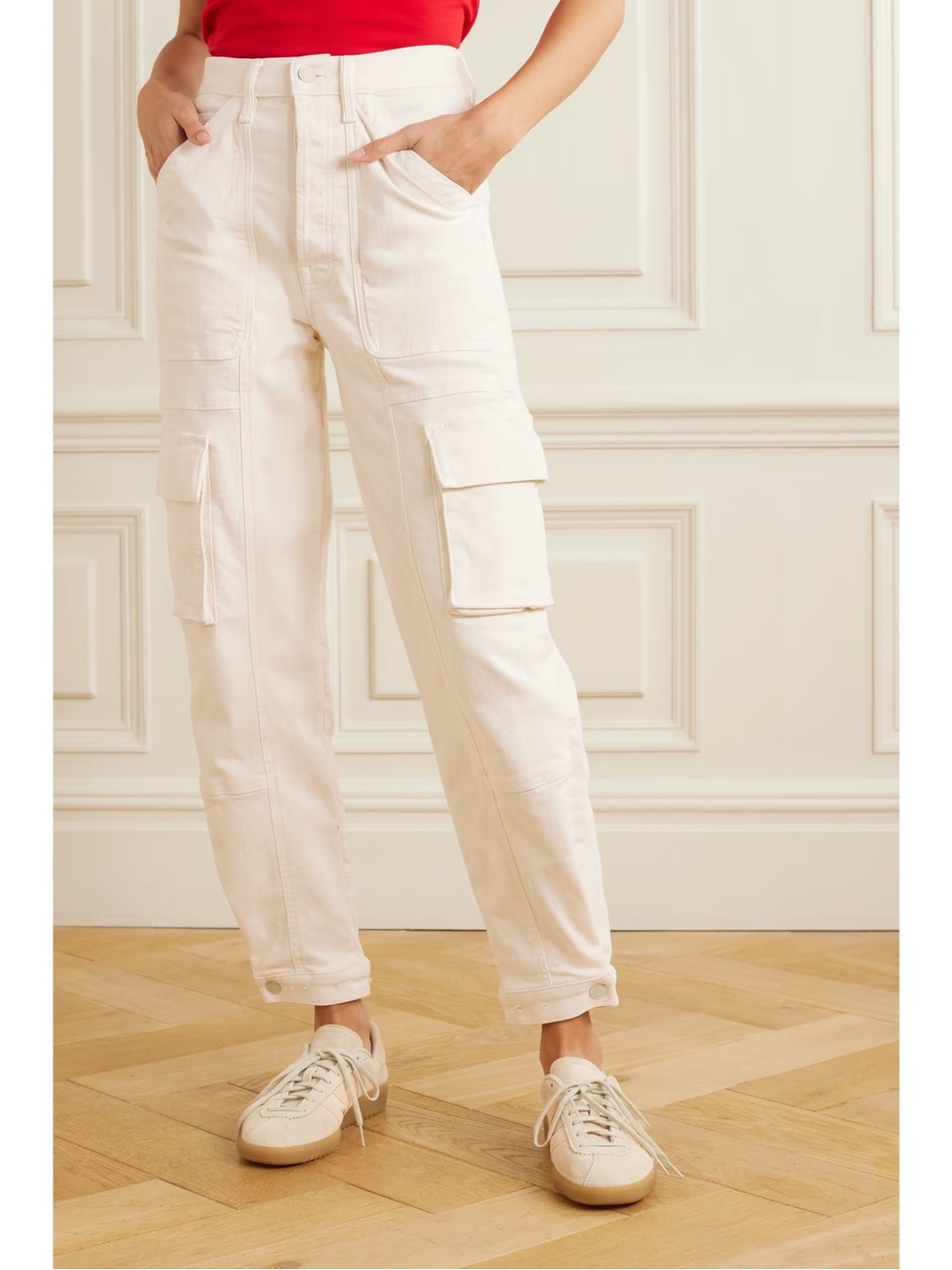 NWT- MOTHER The Curbside Cargo Flood high-rise tapered jeans SIZE 26